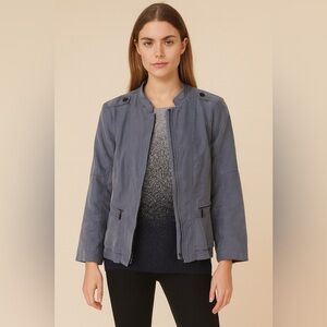 White House Black Market Periwinkle Blue Zip-Up Jacket